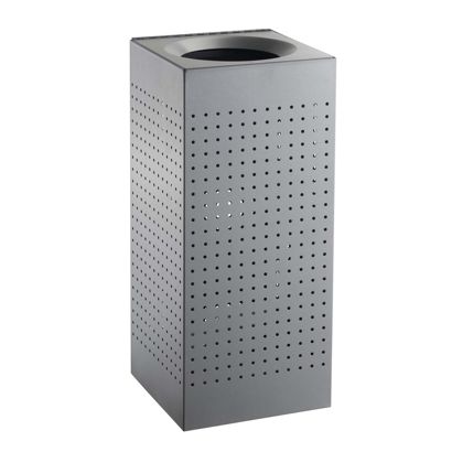 Poubelle, pour l'extérieur, acier, gris 60 l 