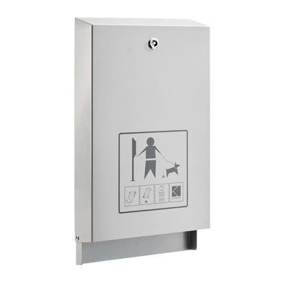 Distributeur de sacs à crotte, acier gris clair 