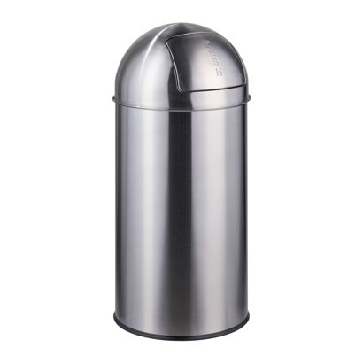 Poubelle à poussoir, acier inoxydable mat argenté 35 l
