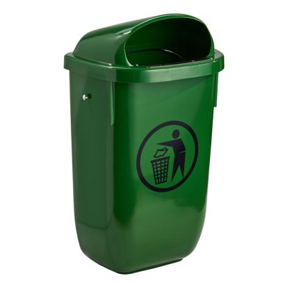 Poubelle 50 L, pour l’extérieur vert foncé 