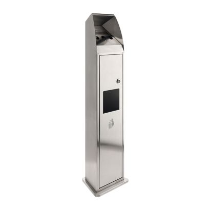 Cendrier poubelle sur pied, acier inoxydable, null
