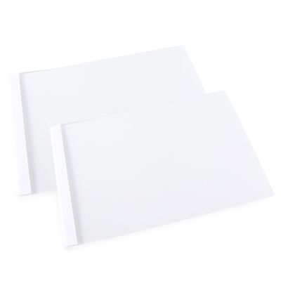 Chemises à reliure thermiques A4, paysage, carton artistique, blanc 