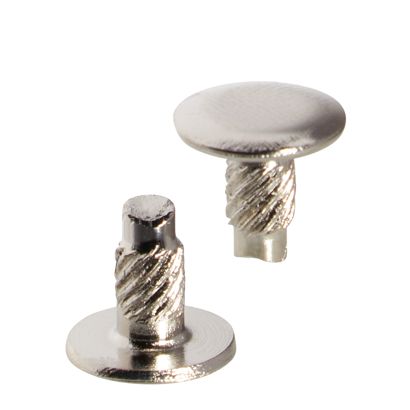 Têtes avec tige filetée pour vis de reliure, 8 mm, nickelé 