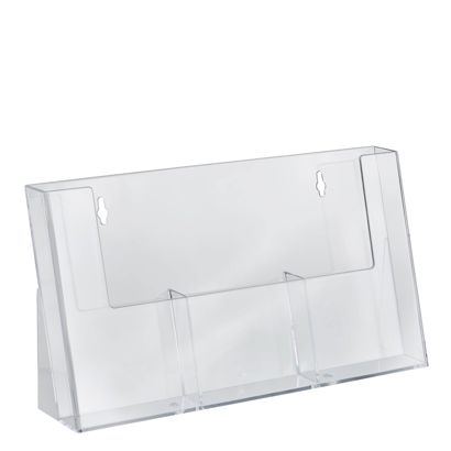 Porte-brochure, compartiments parallèles, polystyrène, portrait, transparent, Taymar 