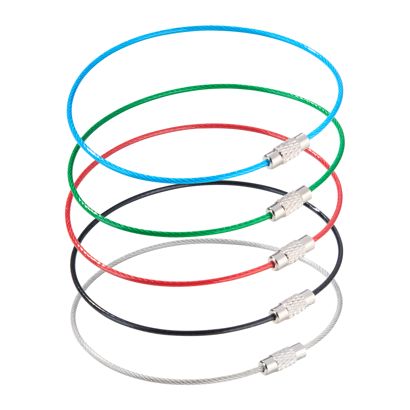Porte-clés avec fermoir à vis, revêtement coloré 