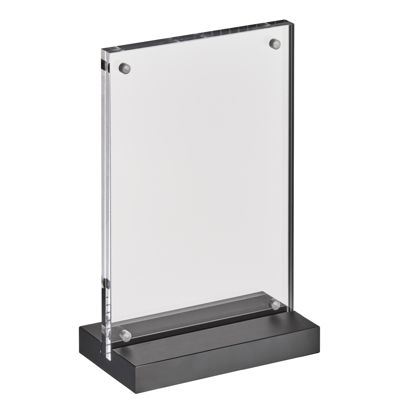 Présentoir de table magnétique en T avec base noire mate 