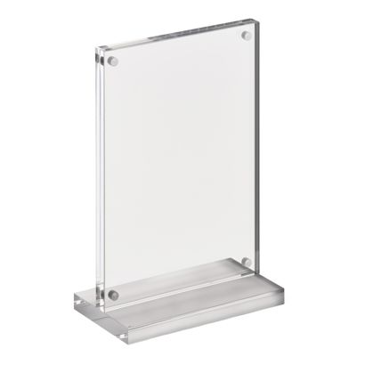 Présentoir de table magnétique en T avec base transparente mate 