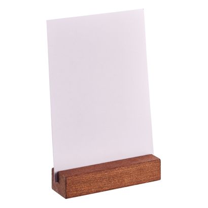 Porte-carte bois 100 mm | brun  | insertion droite  | teinté 