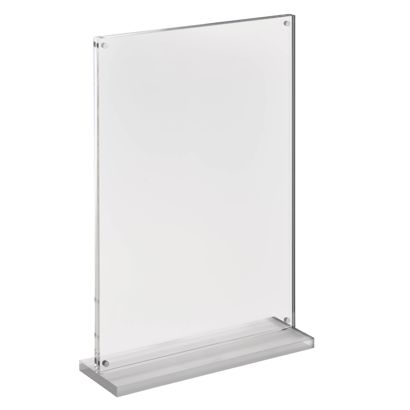 Présentoir de table magnétique en T avec base transparente mate A4 - 210 x 297 mm  | portrait 