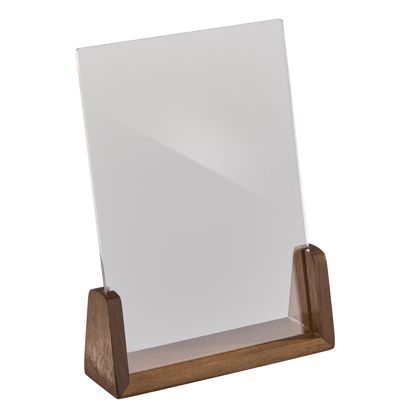 Porte-menu bois LignoLine A5 - 148 x 210 mm  | format portrait  | acrylique (PMMA)|bois de noyer 