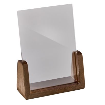 Porte-menu bois LignoLine A6 - 105 x 148 mm  | format portrait  | acrylique (PMMA)|bois de noyer 