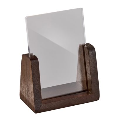 Porte-menu bois LignoLine A7 - 74 x 105 mm  | format portrait  | acrylique (PMMA)|bois de noyer 