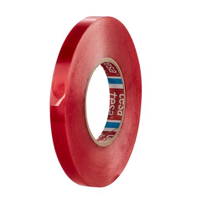 Tesa 4965, ruban adhésif en PET double face, très fort adhésif acrylique, film de protection rouge 15 mm