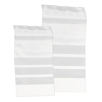 Sachets à fermeture pression, avec bandes de marquage, film PE 