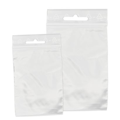 Sachets à fermeture pression, avec trou euro, film PE 