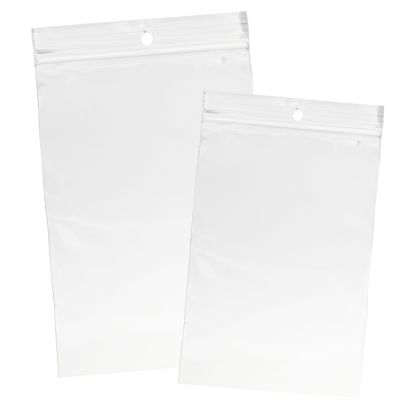 Sachets à fermeture pression, avec trou rond, film PP 