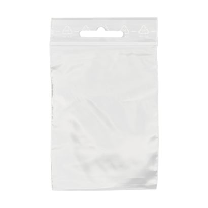 Sachets à fermeture pression, avec trou euro, film PE 70 x 100 mm | 90 µm