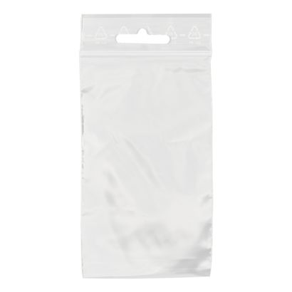 Sachets à fermeture pression, avec trou euro, film PE 110 x 220 mm | 90 µm