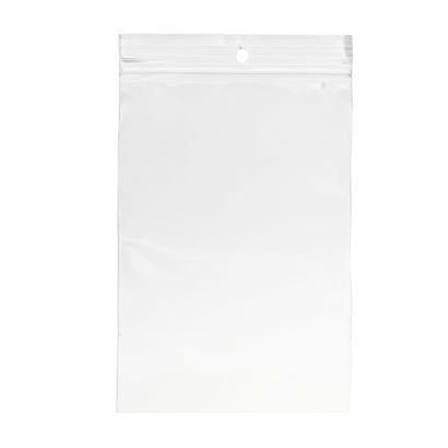 Sachets à fermeture pression, avec trou rond, film PP 100 x 150 mm