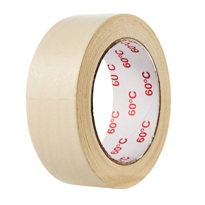 Ruban masquage blanc, 38 mm, crêpé plat, résistant à la chaleur jusqu'à 60°C 