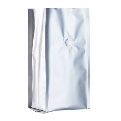 Sac à café avec valve de protection d'arômes, argent 245 x 100 mm