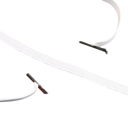 Elastique plat avec 2 ferrets métalliques blanc  | 340 mm