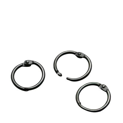 Anneaux de reliure métal 14 mm - livrés ouverts  | noir 