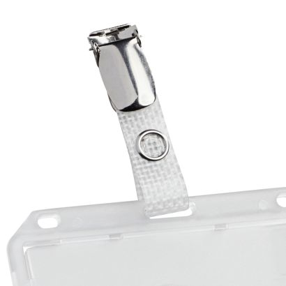 Clip pour porte-badges, renforcé de fils 