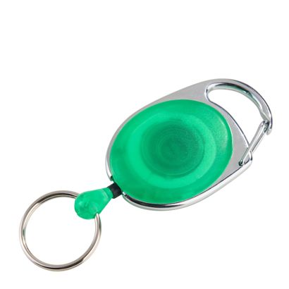 Porte-clés extensible vert|transparent 