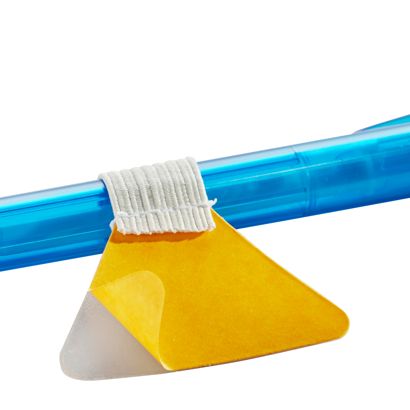 Porte-stylo, avec boucle élastique plat, auto-adhésif blanc 