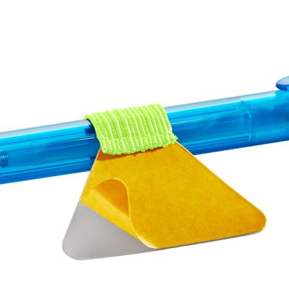 Porte-stylo, avec boucle élastique plat, auto-adhésif jaune fluo 