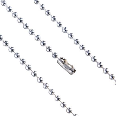 Chaînes sphériques avec fermeture à compression 760 mm | 2.4 mm | argent  | sans nickel 