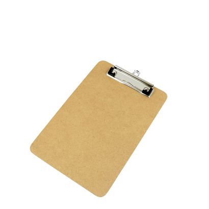 Porte-bloc en bois à fibres dures portrait | A5 | Basic – avec pince en métal