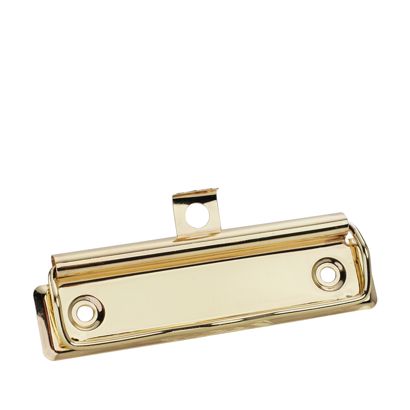 Pince pour porte-bloc avec suspente coulissante, 100 x 30 mm, laitonnée 100 x 30 mm | avec suspente coulissante