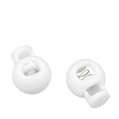Cordon écluse, trou de 8 mm, boule, blanc 