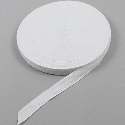Ruban sergé, coton 20 mm | blanc  | 50 m