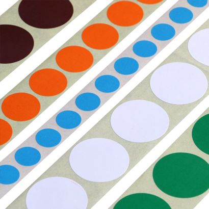 Pastilles autocollantes de couleur, en papier 