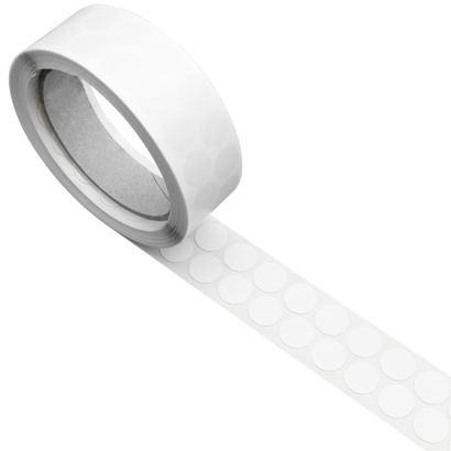 Pastilles adhésives en tissu, blanc 15 mm | 1000 pcs