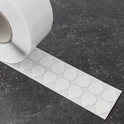 Pastilles adhésives en acrylate pur double face, env. 1 mm d’épaisseur, adhérence forte/forte 25 mm | 3.000 STK