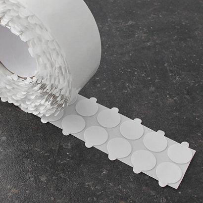 Pastilles adhésives en acrylate pur double face, env. 1 mm d’épaisseur, adhérence forte/forte 30 mm | 1.000 STK