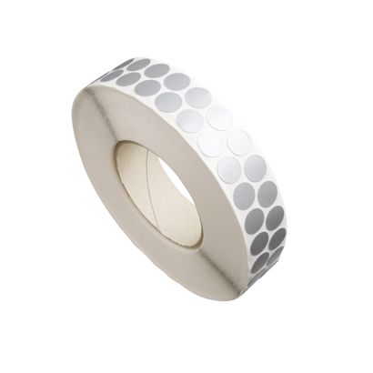 Pastilles adhésives en tissu, gris argent 2 bandes | 15 mm | 5.000 STK