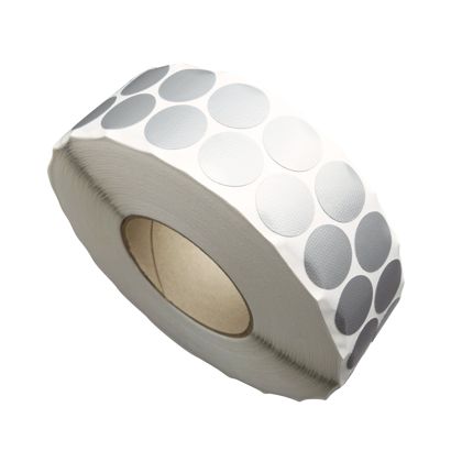 Pastilles adhésives en tissu, gris argent 2 bandes | 25 mm | 4.000 STK