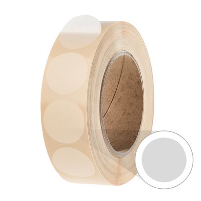 Pastilles adhésives transparentes en papier 34 mm | non perforé