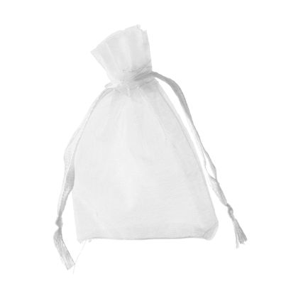 Sachets en organza avec fermeture à bande de satin null | 50 x 70 mm