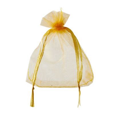 Sachets en organza avec fermeture à bande de satin null | 75 x 100 mm