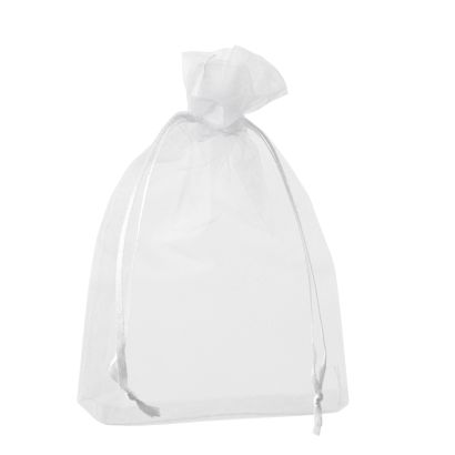 Sachets en organza avec fermeture à bande de satin null | 90 x 120 mm