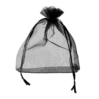 Sachets en organza avec fermeture à bande de satin null | 90 x 120 mm