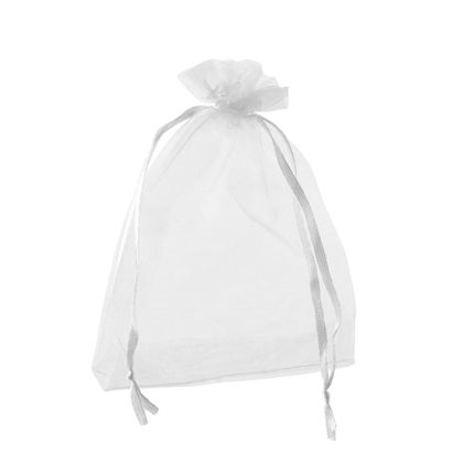 Sachets en organza avec fermeture à bande de satin null | 100 x 150 mm