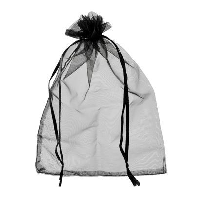 Sachets en organza avec fermeture à bande de satin null | 100 x 150 mm
