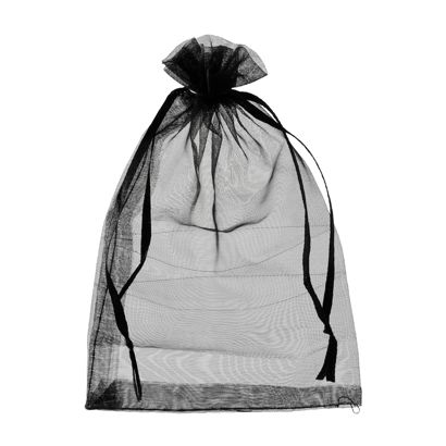 Sachets en organza avec fermeture à bande de satin null | 150 x 200 mm
